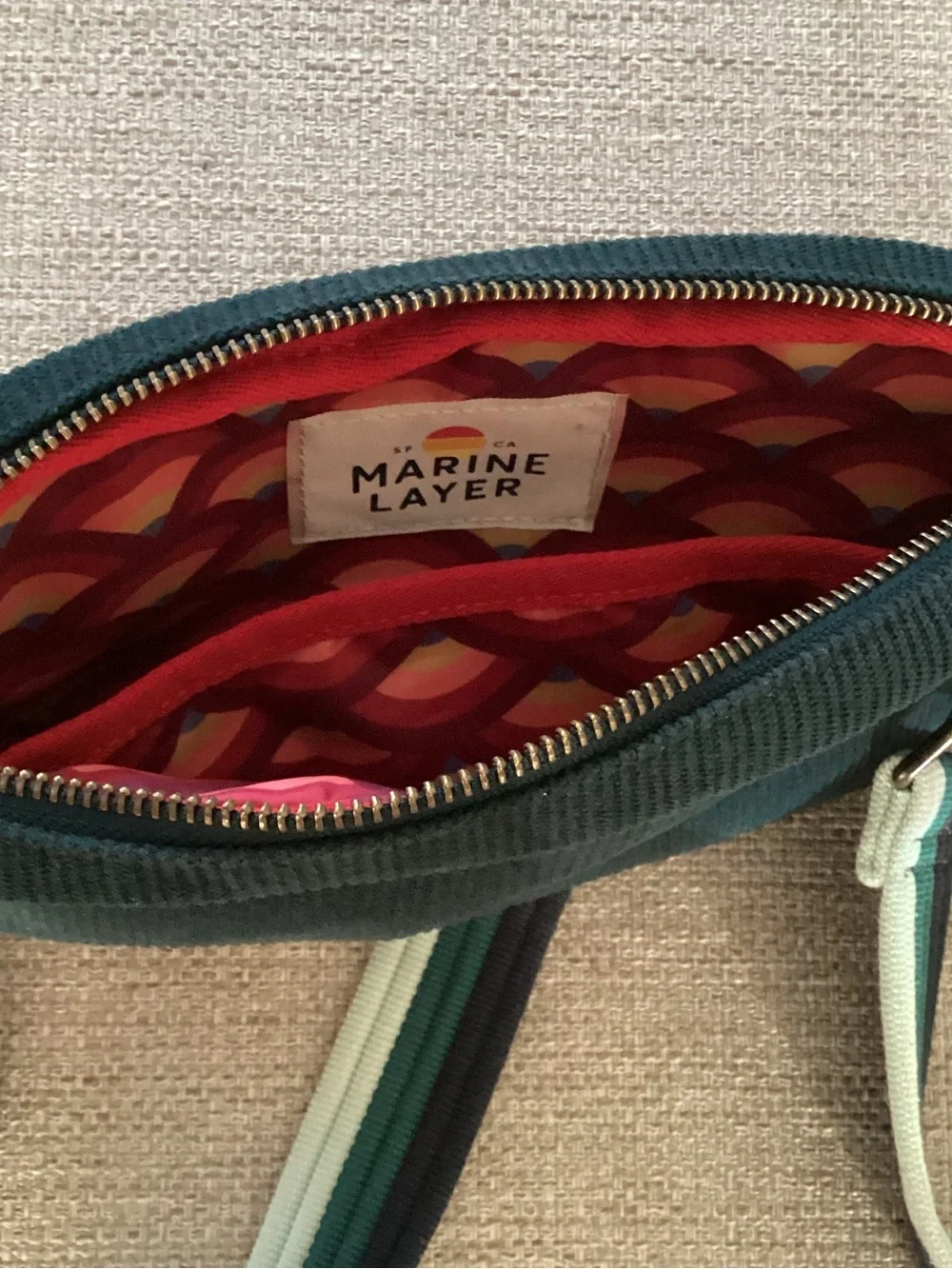 Marine Layer Corduroy Fanny Pack Crossbody Colorblock Strap